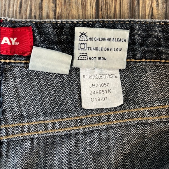 Unionbay Maxi Jean Skirt Juniors Sz 13 Side Slits Blue Dark Wash Denim Y2K Vtg - Picture 12 of 14